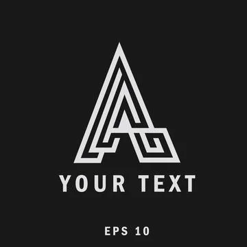 Vector graphic creative line alphabet symbol A Stock Illustration