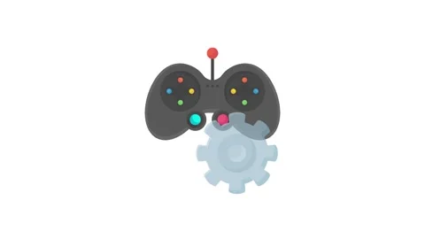 Vector graphic depicting a game controller with related gaming equipment. Stock Footage 332199199