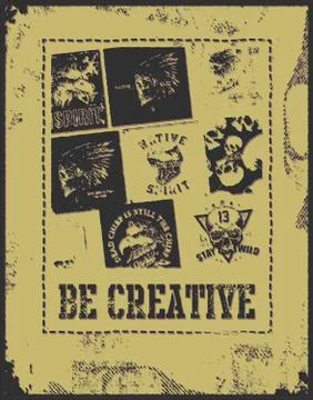 Vector graphic design of various random objects. Stock Illustration