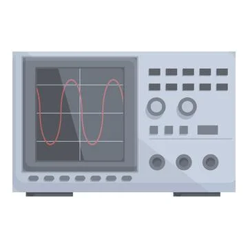 Vector graphic of a digital oscilloscope with waveforms displayed on the screen Illustrazione stock