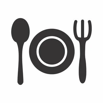 Vector Graphic of Dinner - Black Style - simple illustration. Editable stroke Stock Illustration
