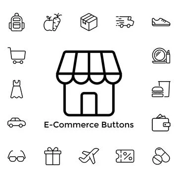 Vector Graphic of E-Commerce Buttons. Perfect for user interface, new applicatio イラスト素材