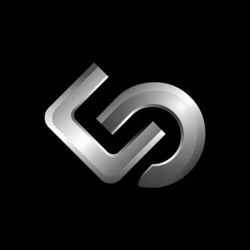 Vector graphic elegant impossible alphabet symbol in two colors with initial  Illustrazione stock