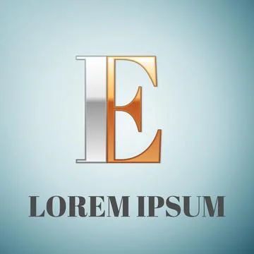 Vector graphic elegant silver and gold impossible font, symbol, alphabet, Letter Stock Illustration