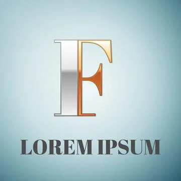 Vector graphic elegant silver and gold impossible font, symbol, alphabet, Letter Stock Illustration
