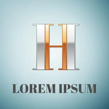 Vector graphic elegant silver and gold impossible font, symbol, alphabet, Letter Stock Illustration