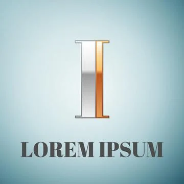 Vector graphic elegant silver and gold impossible font, symbol, alphabet, Letter Stock Illustration