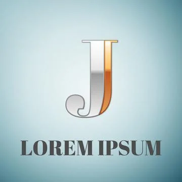 Vector graphic elegant silver and gold impossible font, symbol, alphabet, Letter Stock Illustration