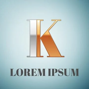 Vector graphic elegant silver and gold impossible font, symbol, alphabet, Letter Stock Illustration