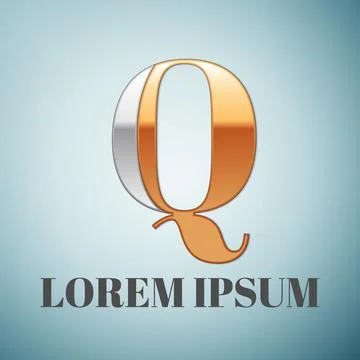 Vector graphic elegant silver and gold impossible font, symbol, alphabet, Letter Stock Illustration