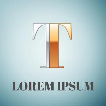 Vector graphic elegant silver and gold impossible font, symbol, alphabet, Letter Stock Illustration