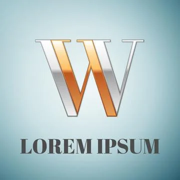 Vector graphic elegant silver and gold impossible font, symbol, alphabet, Letter Stock Illustration