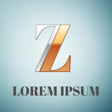 Vector graphic elegant silver and gold impossible font, symbol, alphabet, Letter Stock Illustration