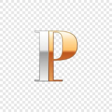 Vector graphic elegant silver and gold impossible font, symbol, alphabet, L.. Stock Illustration