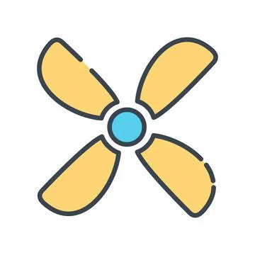 Vector Graphic of Fan - Line Cut Style - simple illustration. Editable stroke Stock Illustration
