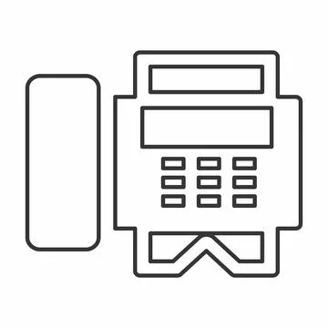 Vector Graphic of Fax Machine - Line Style - simple illustration. Editable st Stock Illustration