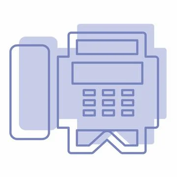 Vector Graphic of Fax Machine - Twins Style - simple illustration. Editable s 库存插图