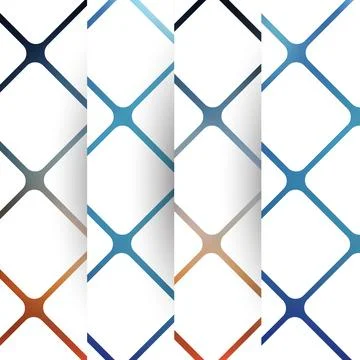 A vector graphic featuring multiple abstract patterns with geometric shapes.. 스톡 일러스트