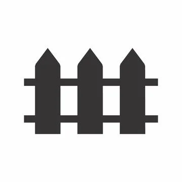 Vector Graphic of Fence - Black Style - simple illustration. Editable stroke. Stock Illustration