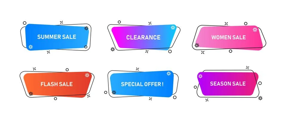 Vector Graphic Geometric flat banners Stock Illustration