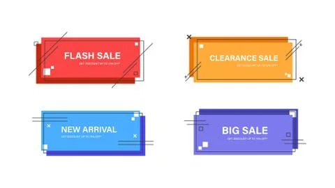 Vector Graphic Geometric flat banners Stock Illustration