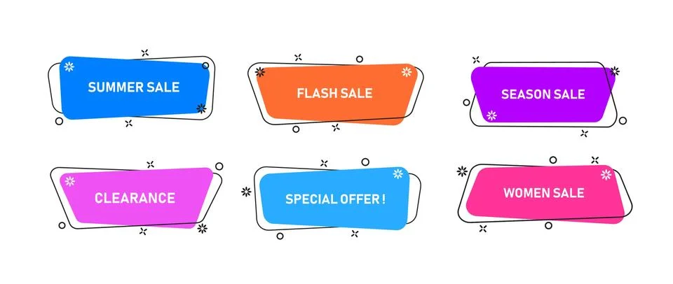 Vector Graphic Geometric flat banners Stock Illustration