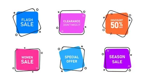 Vector Graphic Geometric flat banners Stock Illustration