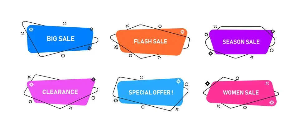 Vector Graphic Geometric flat banners Stock Illustration