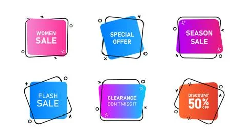 Vector Graphic Geometric flat banners Stock Illustration