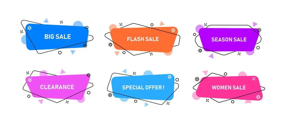 Vector Graphic Geometric flat banners Stock Illustration