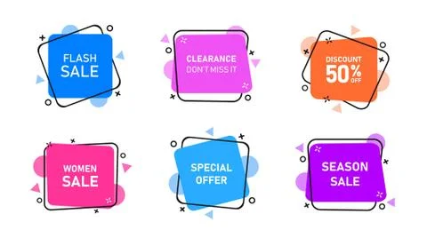 Vector Graphic Geometric flat banners Stock Illustration