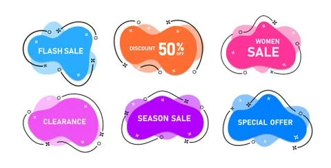 Vector Graphic Geometric flat banners Stock Illustration