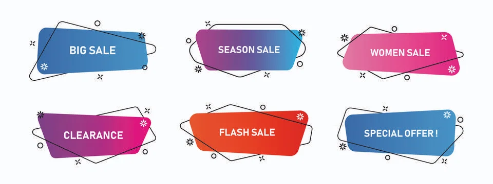 Vector Graphic Geometric flat banners Stock Illustration