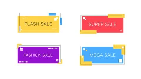Vector Graphic Geometric flat banners Stock Illustration
