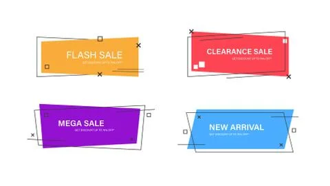 Vector Graphic Geometric flat banners Stock Illustration