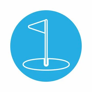 Vector Graphic of - Golf - Blue Monochrome Style Stock Illustration