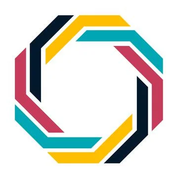 Vector graphic group connection logo.Eight people in the circle.logo team wor Stock Illustration