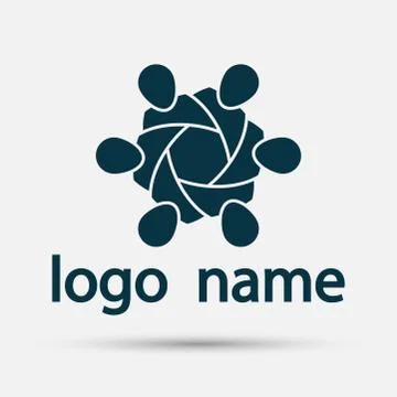 Vector graphic group connection logo.people in the circle.logo team work,Vect Stock Illustration