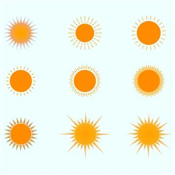 Vector graphic: A group of shapes for the sun Stock Illustration