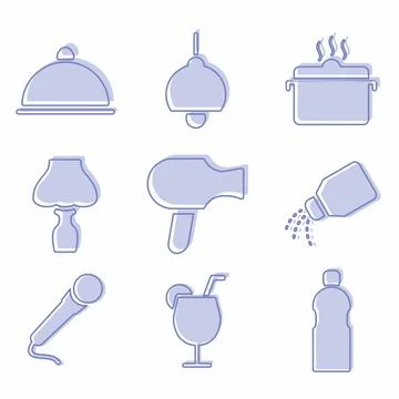 Vector Graphic of - Hotel and Restaurant Set Icon Part 2 - Twins Style Stock Illustration