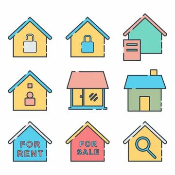 Vector Graphic of Hotel and Restaurant Set Icon Part 7 - Line Cut Style Stock Illustration