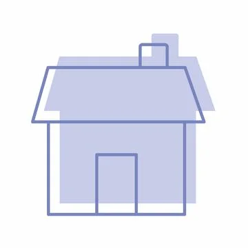 Vector Graphic of House - Twins Style - simple illustration. Editable stroke. Stock Illustration