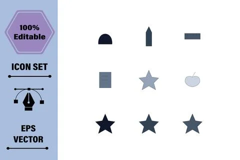 Vector Graphic Icon Set Featuring Geometric Shapes and Minimalist Symbols イラスト素材
