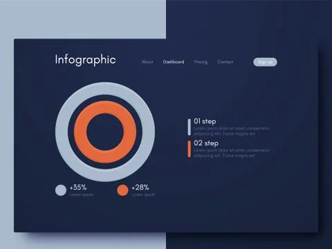 Vector graphic infographics. Template for creating mobile applications, workf Stock Illustration