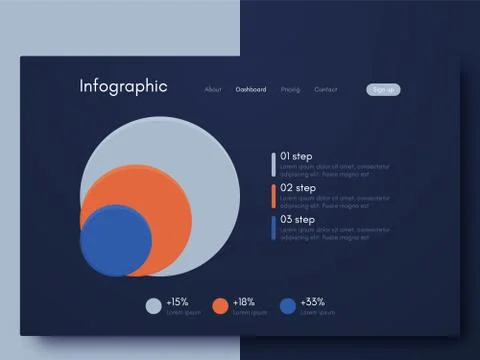 Vector graphic infographics. Template for creating mobile applications, workf Stock-Illustration