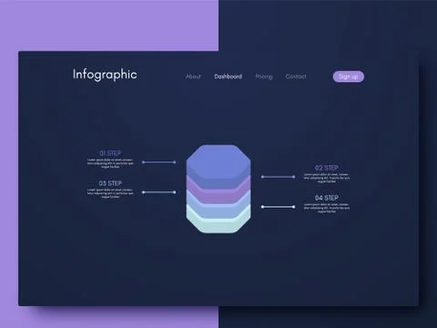 Vector graphic infographics. Template for creating mobile applications, workf Stock Illustration
