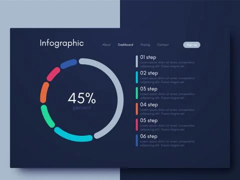 Vector graphic infographics. Template for creating mobile applications, workf Stock Illustration