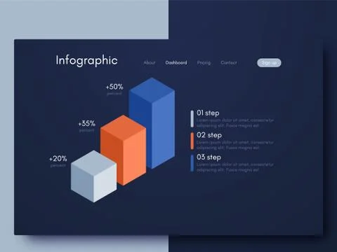 Vector graphic infographics. Template for creating mobile applications, workf Stock Illustration