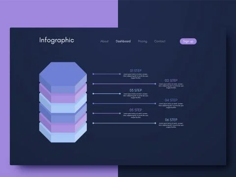 Vector graphic infographics. Template for creating mobile applications, workf Stock-Illustration