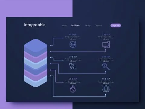 Vector graphic infographics. Template for creating mobile applications, workf Stock Illustration
